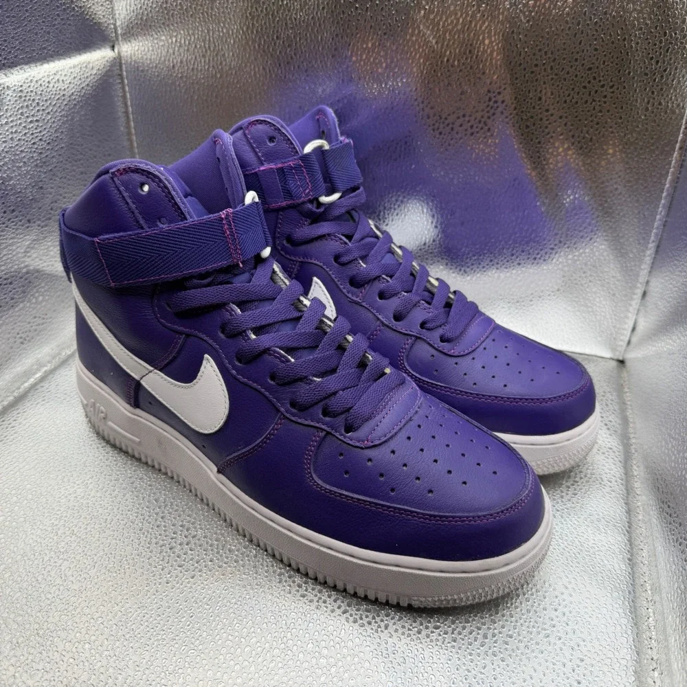 Size 10 Nike Air Force 1 High Sneaker Mens Purple Excellent 823297-500 AF1